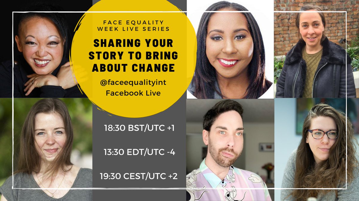 Face Equality International (@faceequalityint) on Twitter photo Tomorrow on FB live we'll be joined by <a href="/hautstigma/">hautstigma.ch</a> & <a href="/FaceEquality/">Changing Faces</a> along with campaigners Hannah Shewan Stevens, <a href="/AthollMills/">Atholl</a> , Rasheera Dopson & Sora Heather Iriye. We'll be discussing how to share your story in an empowering way to bring about change. #FaceEqualityWeek Tomorrow on FB live we'll be joined by <a href="/hautstigma/">hautstigma.ch</a> & <a href="/FaceEquality/">Changing Faces</a> along with campaigners Hannah Shewan Stevens, <a href="/AthollMills/">Atholl</a> , Rasheera Dopson & Sora Heather Iriye. We'll be discussing how to share your story in an empowering way to bring about change. #FaceEqualityWeek