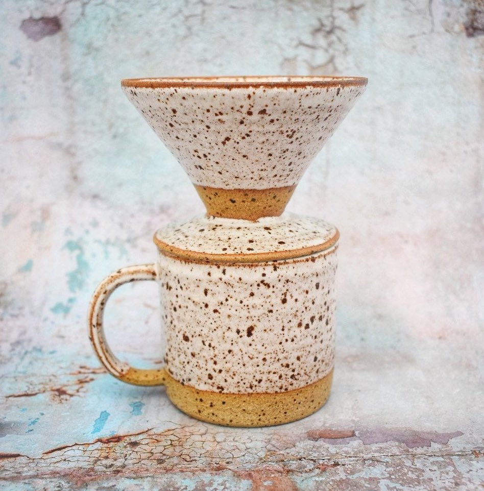 Excited to share the latest addition to my #etsy shop: #Coffee #PourOver, #Filter & #MugSet, #drippercone, #rusticmug, #wheel-thrown, #ceramicmug #artisan, #UKstudiopottery #potsaboutpottery