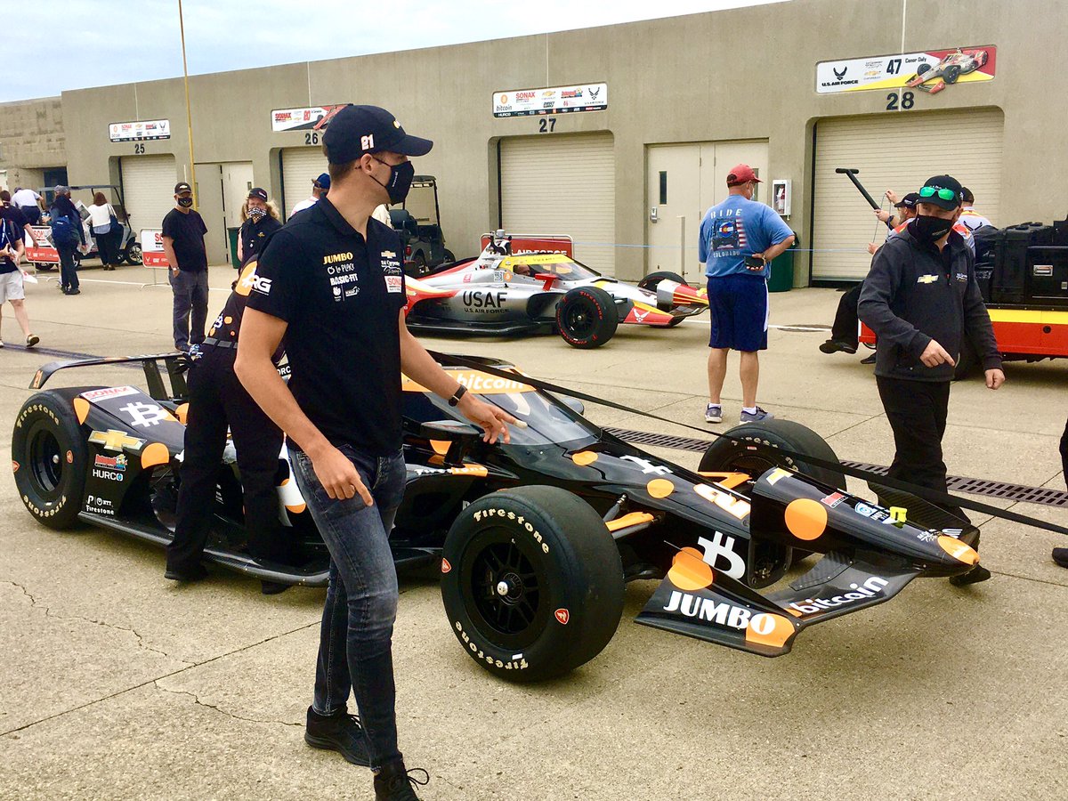 TimNation's tweet image. Veekay and his Bitcoin Special #indy500