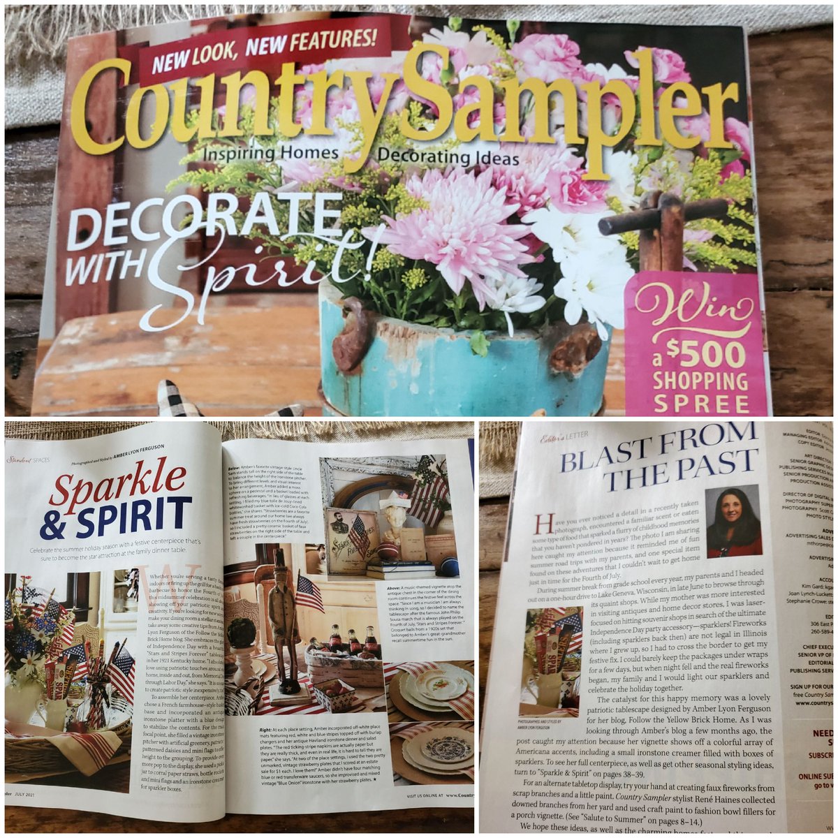 CoachWFerguson's tweet photo. Can't help but be proud of my wife @afergusondecor She is in the next issue of #CountrySampler magazine! https://t.co/RjEefxBJ64
