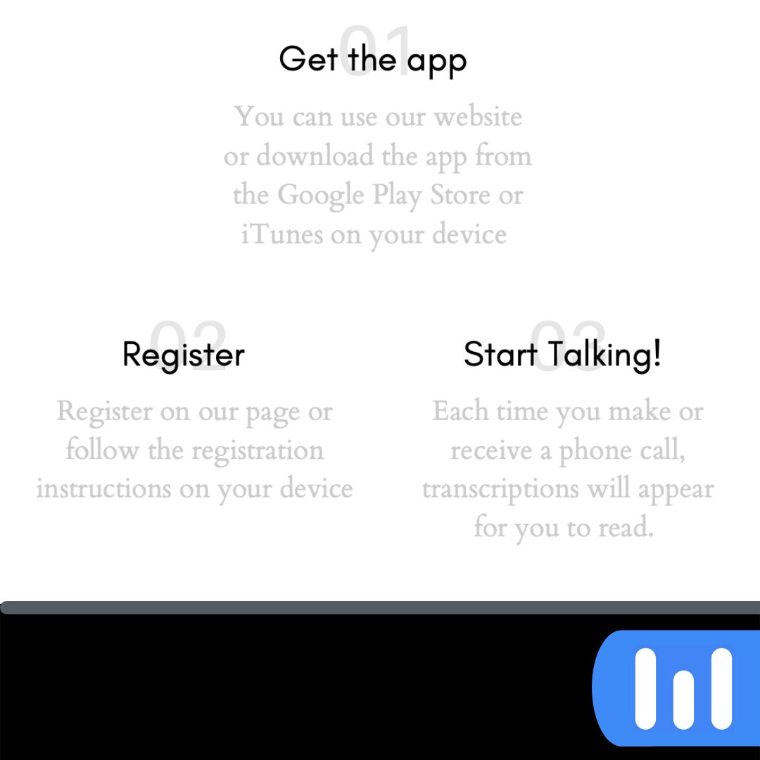 Start talking with CaptionMate in three easy steps!
#CaptionMate
#captioning
#phonecalls
#mobilecommunication
#deafcommunication
#lossofhearing