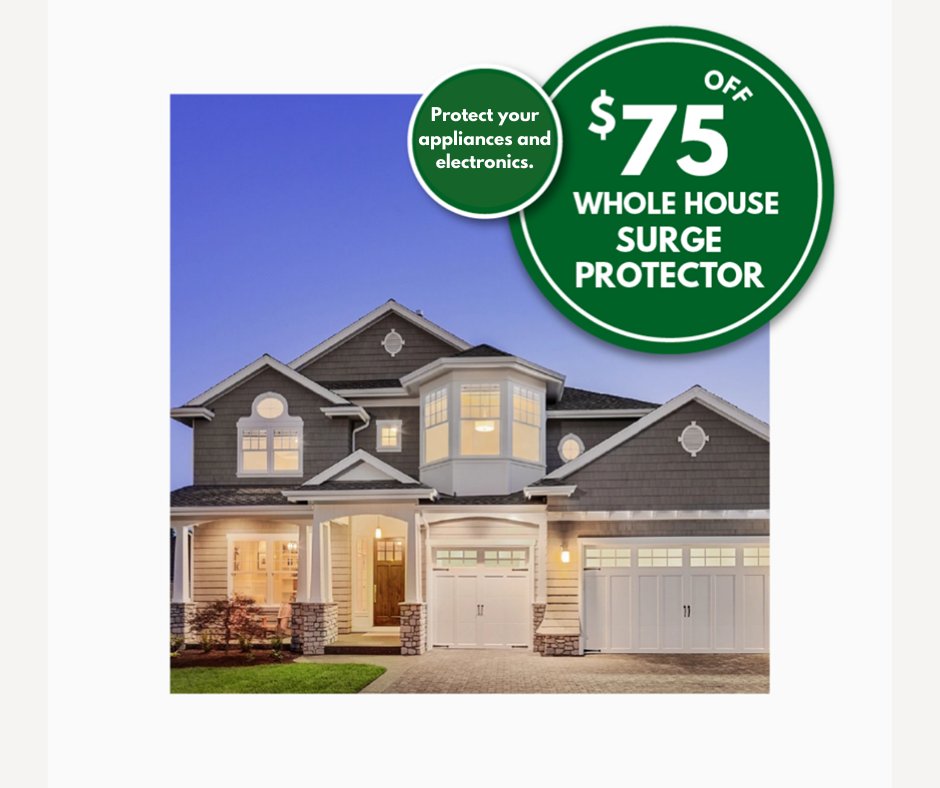AppletonCampbel's tweet photo. Save $75 on a whole house surge protector. Protect appliances & electronics from power surges. Consider a whole house surge protector before the summer storms. #appletoncampbell #surgeprotector #powersurges #brandystation #culpeperva #jeffersonton #warrentonva https://t.co/EHjSmS6IwV