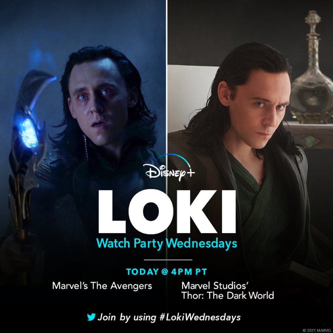 RT @MarvelLatin: Hoy Watch Party de The Avengers y Thor 2 conducido por Disney Plus #LokiWednesdays https://t.co/bpYtFg5jm7