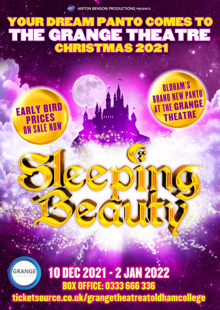 We are delighted to have our <a href="/OldhamPanto/">Oldham Panto</a> at <a href="/Grange_Theatre/">Grange Theatre</a> back on sale. Early bird prices available until 1st September. Huge casting announcements coming soon. 
Book now for the best seats
ticketsource.co.uk/grangetheatrea…