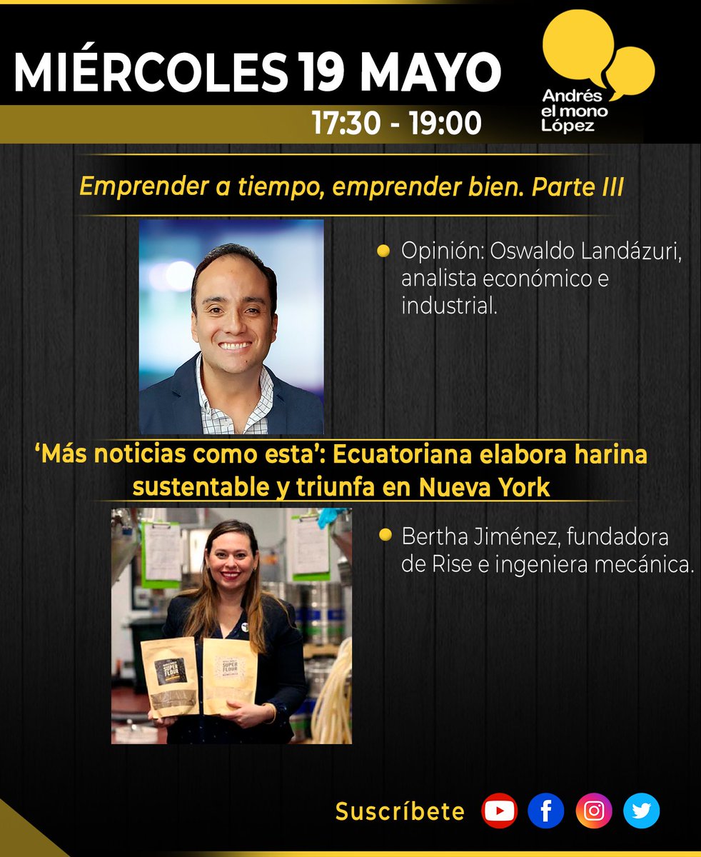 Agenda #miércoles 19/mayo 

🔴 Sintonízanos 17h30 en: 

#YouTube ➡️ youtu.be/TL-HeNTEXnA

#FacebookLive ➡️ bit.ly/facebookmonolo…

#PeriodismoSinFiltro.