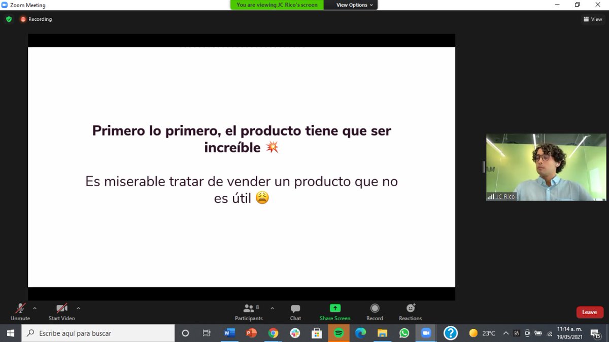 Gracias a <a href="/jcrico/">JC Rico</a>  por la sesión de hoy con el tema #GOTOMARKET como parte de nuestro programa incubación BEAT