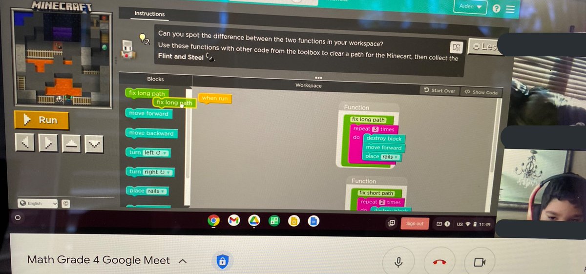 ellengvo's tweet image. Day 3 of our Grade 4 #CodingWeek 👨‍💻 

Lots of fun following different codes on @JamboardEDU and coding #Minecraft challenges 

#STEM #coding #ocsb
