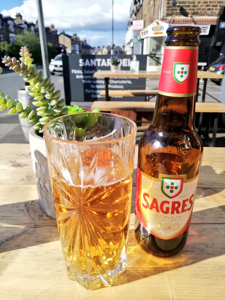 Cheeky after work debrief 😉 First beer out in a very long time. Portugal is deffo on our green list! 😉🇵🇹🥂☀️<a href="/DeliSantar/">Santar Deli Harrogate</a> #Harrogate #Yorkshire #ShopLocal #IndieBiz