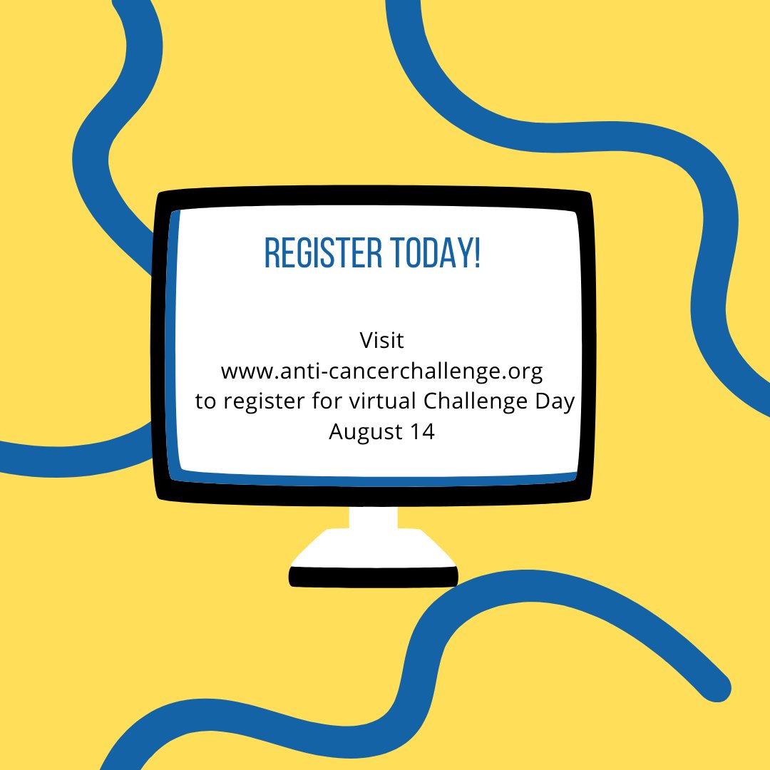Spread the word to your friends and family to sign up for our virtual Challenge Day on August 14. Details can be found at anti-cancerchallenge.org to participate. #anticancerchallenge