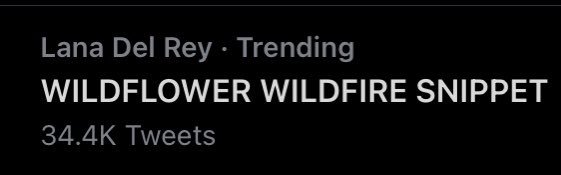 wwhitemustang's tweet image. WE WON WHERES THE SNIPPET?

WILDFLOWER WILDFIRE SNIPPET
#WILDFLOWERWILDFIRESNIPPET
Lana del rey 
THEREALMIKEDEAN