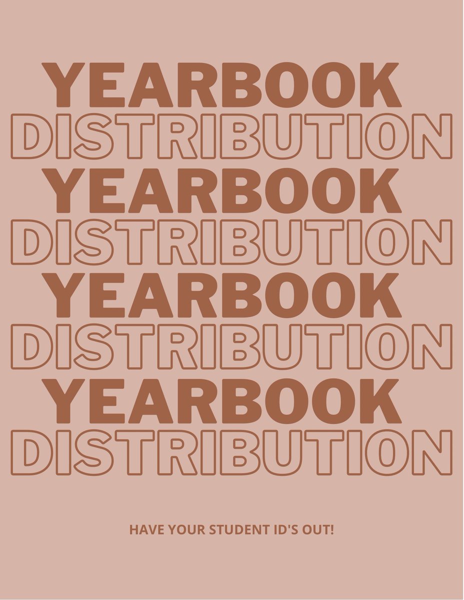 YEARBOOK DISTRIBUTION IS THIS FRIDAY!!!! so we’re having a pizza party!! 🥳📚🍕 

6th period (1:00 p.m) in the cafeteria for ALL students