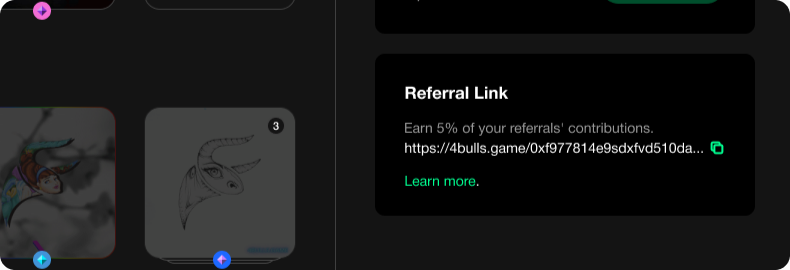 NFT Staking! --> earn 5% of your referrals contributions #NFT #NFTCommunity #NFTstaking #NFTs #crypto #NFTart LINK: 4bulls.game/referral