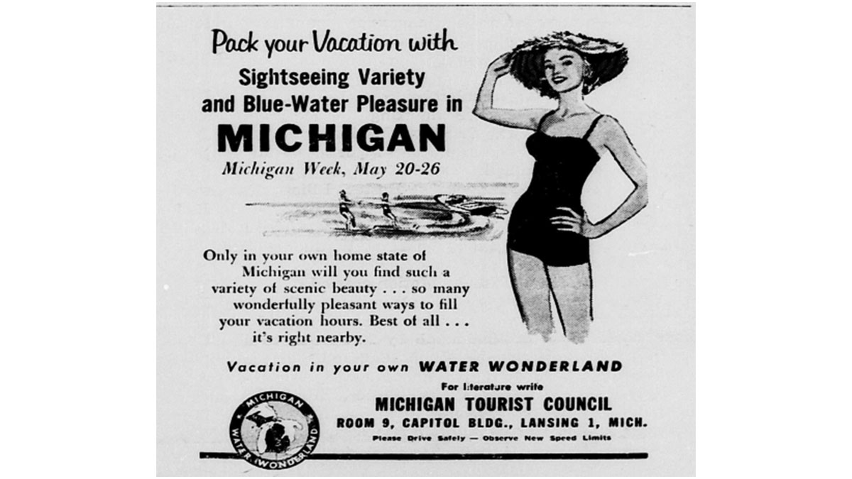 DigMichNews's tweet image. Still pertinent today! This ad from a 1956 Climax Crescent promotes Michigan as a &apos;Water Wonderland&apos;, reminding state citizens to go out and enjoy it. Check it out in The Climax Crescent. tinyurl.com/yy84hbnv