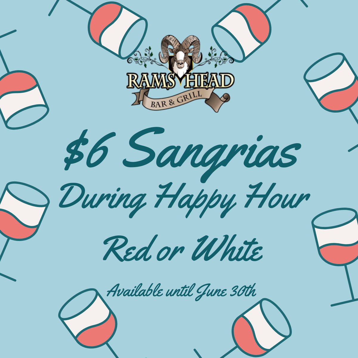 Happy Wine Wednesday! Stop in from 5-7pm and try one of our new sangrias for just $6. Check out our website for other weekly deals and specials. 

ramsheadbarandgrill.com