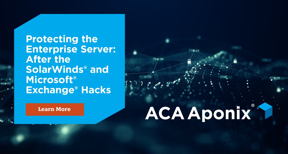 AponixFT's tweet image. Damage from the SolarWinds and Microsoft Exchange server breach is ongoing. Learn what patterns we have observed and the mitigating strategies we recommend. bit.ly/2SUPSxA #cybersecurity #solarwindsbreach