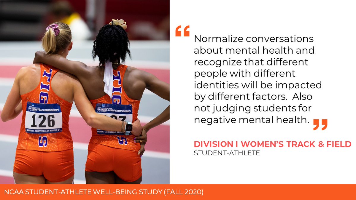 In a recent NCAA research study, student-athletes described their mental health concerns. Read what they shared on.ncaa.com/ga9ju. #MentalHealthAwarenessMonth #MentalHealthMatters