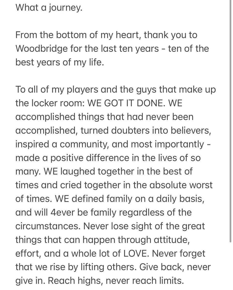 CoachJedBell's tweet photo. Thank you Woodbridge and @TheBridgeFB for absolutely everything. 4ever grateful. 4ever proud. 4ever family 💪🏼💙 https://t.co/JiD04D7W8S