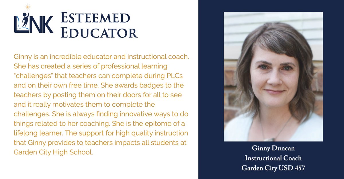 Congratulations to Ginny Duncan, LiNK Esteemed Educator!