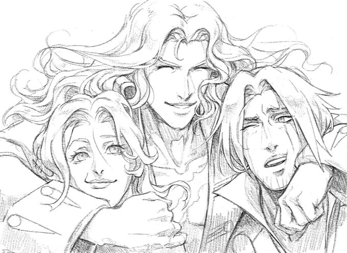 here is the drawing version of awucard and sypha and trevor! 😊
(pls let this be how the season ends 😭🙏) 