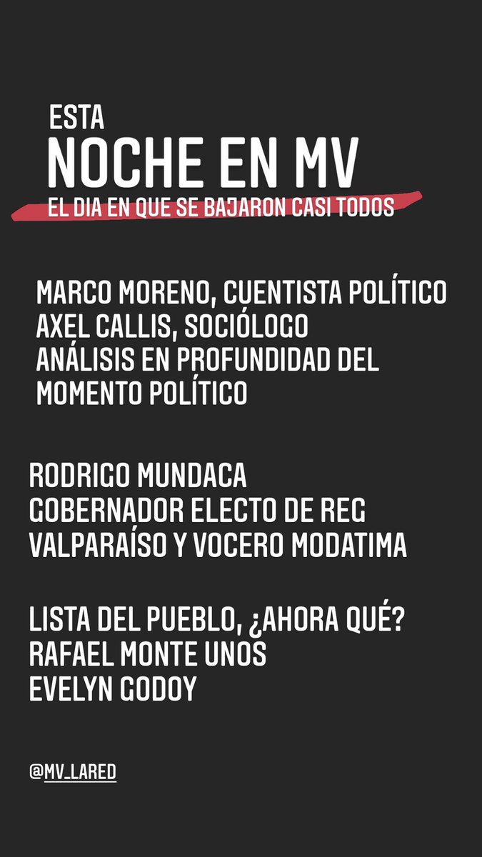 fuentesilva2's tweet photo. Esta noche en MV #RodrigoMundacaMV #LaListaDelPuebloMV
#PresidenciablesMV
En vivo en l día en que se bajaron casi todos https://t.co/9wBHj7fnzg
