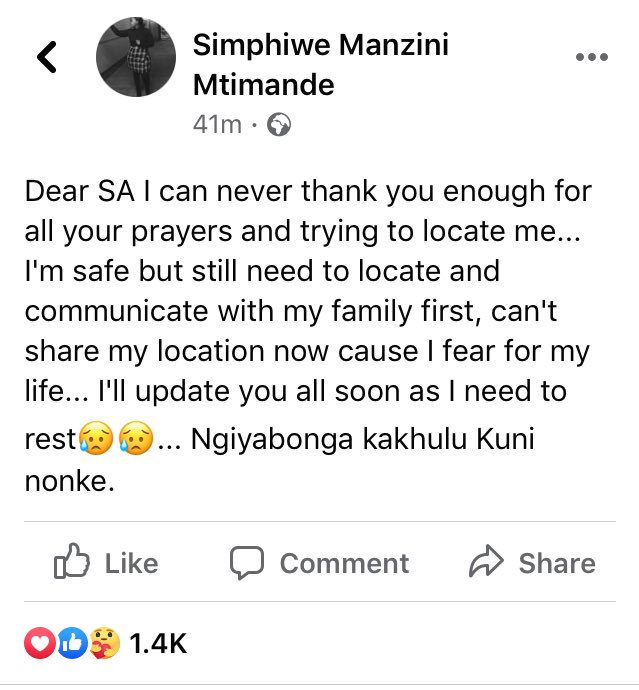 Mizzpurple01's tweet image. #SimphiweFound God Siyabonga 🙏🏾🚨