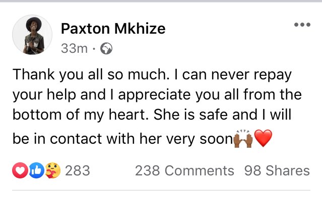 Mizzpurple01's tweet image. #SimphiweFound God Siyabonga 🙏🏾🚨