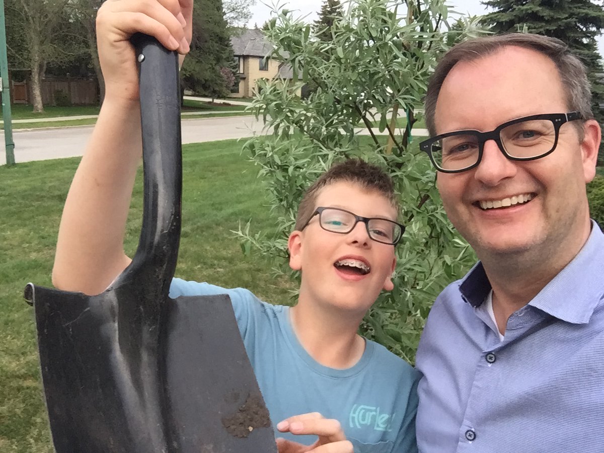 If you're not sure what to do after supper there is always the option of planting a tree! Otto almost rubbed the paint off this 5 year old shovel.... seems like we should be planting more trees.
