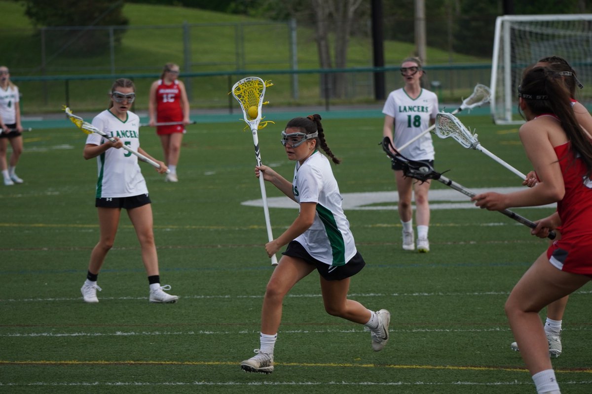 Kayla Persinger (18) and Sophie Massaro (2) had six goals apiece in a 14-5 win by <a href="/LPGirlsLax1/">LPGirlsLax</a> against Salamance today. The Lancers are 4-0 in first place in Conference 4 and have outscored their opponents 59-10 so far.
Photos by <a href="/LarrySidelines/">Larry Sidelines</a>
