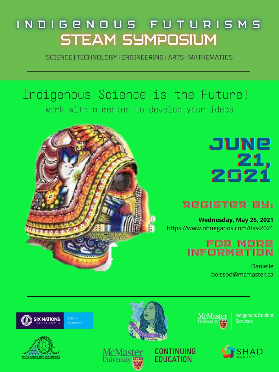 Indigenous science is the future! Participate in the Indigenous Futurisms Steam Symposium for an opportunity to work with a mentor to develop you ideas about the future. Lots of prizes available!
Sign up here: forms.gle/7AwVQaNCtnkTpq…