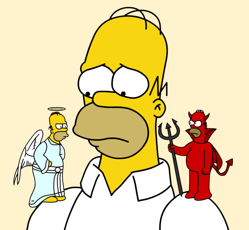 Angel And Devil On Shoulder