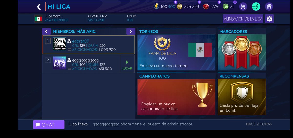 Ed_gar__CR's tweet photo. @EAFIFAMOBILE Someone like to join my league, it is new and we will go up little by little, I would really appreciate it :)// Alguien gusta unirse a mi liga, es nueva e iremos subiendo poco a poco, se lo agradecería mucho :) https://t.co/pEryfigZSa