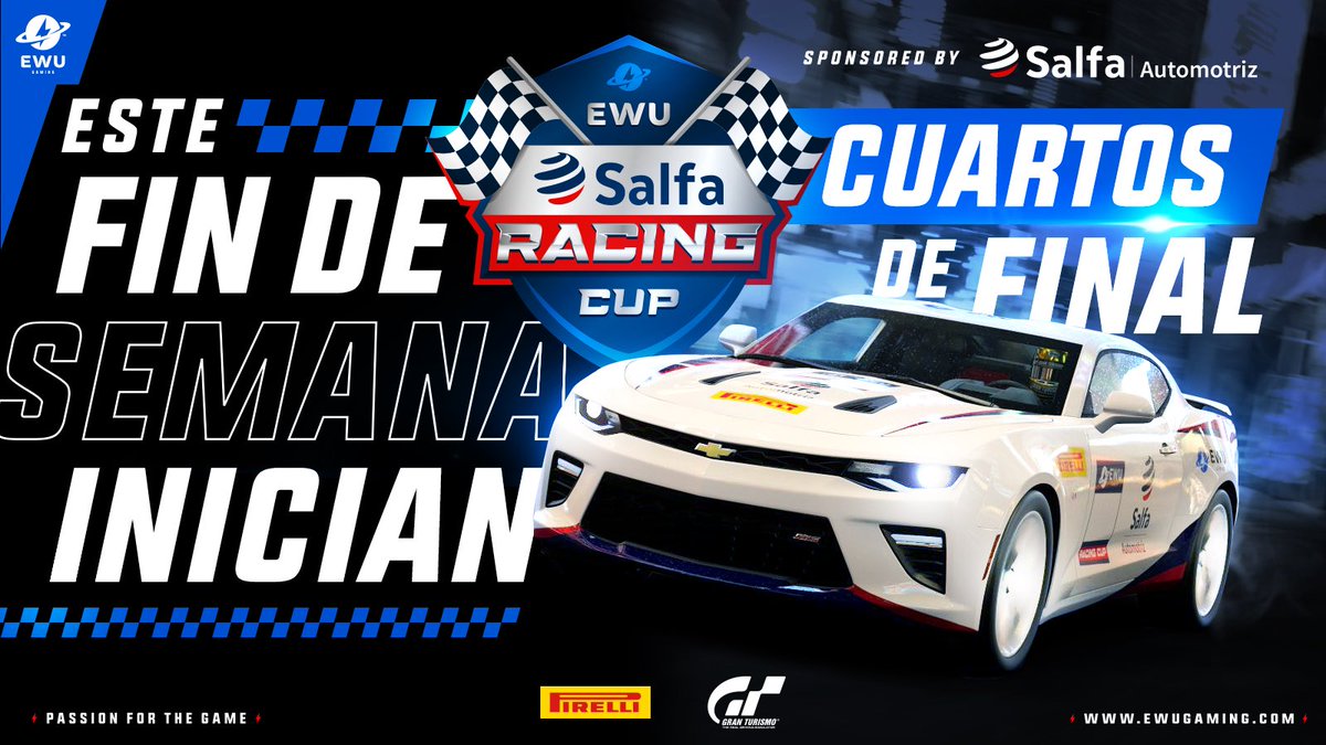 🏎 Este fin de semana de corren los cuartos de final😎 de la categoría Pro y GT🏁

🚨Sábado y Domingo a contar de las 19 hrs a disfrutar la adrenalina del <a href="/thegranturismo/">Gran Turismo</a> de la EWU Salfa Racing Cup🚀

#granturismosport #Racing #gaming