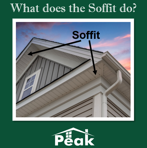 worthapeak's tweet photo. Soffit is an exterior feature, generally the horizontal, aloft underside of any construction element. It's used to protect rafters from elements. Keeping moisture away from rafters reduces the chance of mold & helps preserve the life of the materials. #whatdoesitdowednesday https://t.co/teqLBr4qXI