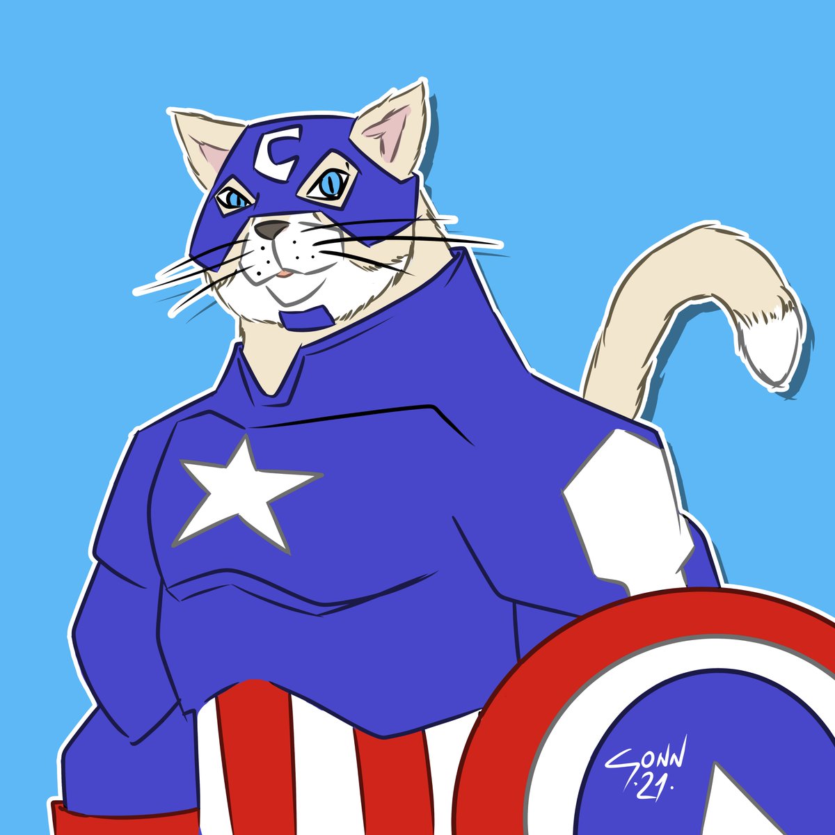 cibersan77's tweet photo. #captainamerica #cat #captaincatmerica #catmerica #illustration #drawing #digitalart https://t.co/F02Q22VjYT