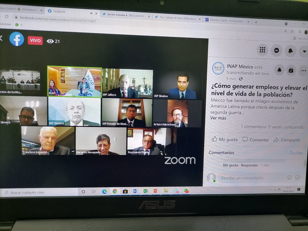 Iniciando el Congreso de Institutos de Administración Pública con la conferencia "¿Cómo generar empleos y elevar el nivel de vida de la población?" impartida por el Lic. Francisco Labastida Ochoa.