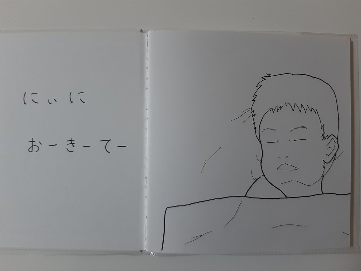 100均の絵本帳、描きやすくて気に入った。次男を丸く描く度妻から怒られるけど気にしない。

#絵本 
#イラスト 