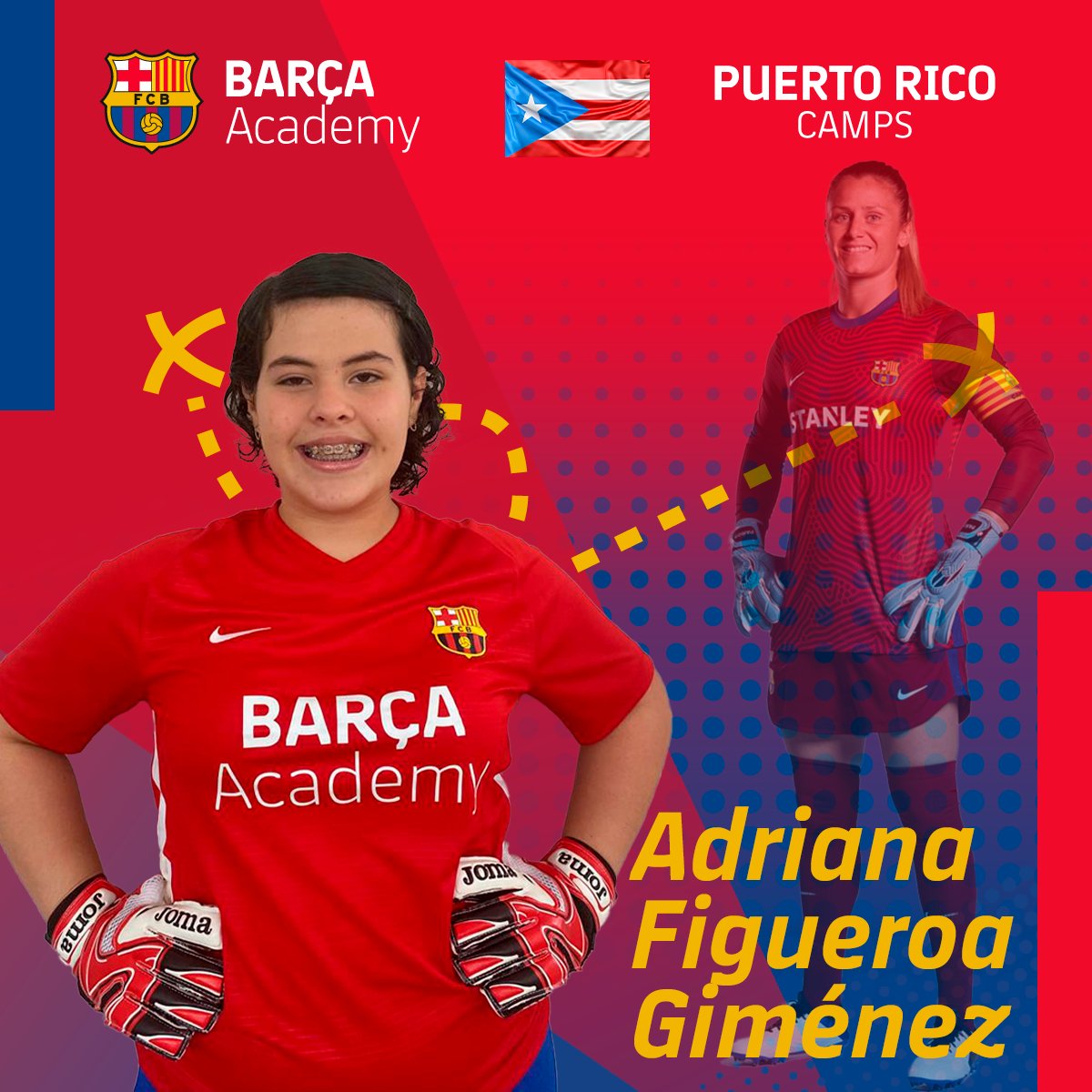 BARCAACADEMYPR's tweet photo. Adriana Figueroa Giménez, portera de @caribesoccerclub tiene todo preparado para mostrar sus habilidades en el Campus #Mayagüez 🇵🇷

Seguramente disfrutará los entrenamientos especializados para porteros 🙌

Te esperamos Adriana!!! https://t.co/tSqg45gNIi