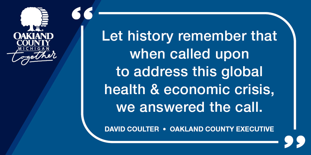 When we put our minds to it, we have the ability, the resilience, the where-with-all to tackle big, difficult challenges that confront us in #OaklandCounty. #OCSOTC21