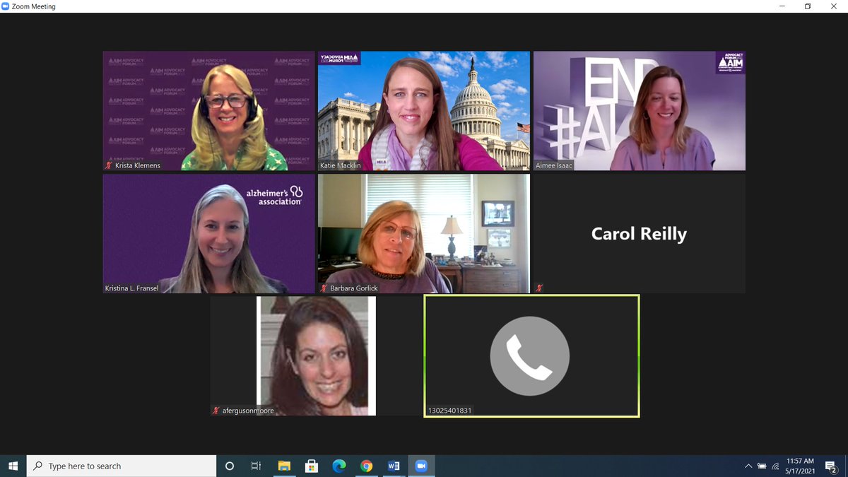 Delaware advocates shared their stories and made important #ENDALZ asks to @RepLBR's office during the virtual #AlzForum. We appreciate the support of #AlzCareAct, #ENACTAct & #AlzCaregiver Act and funding for research activities at the @NIH and #BOLDAlzheimersAct implementation.