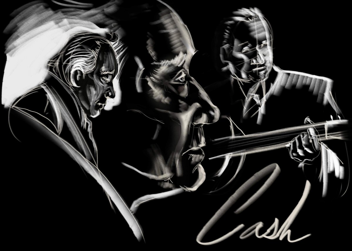 GYeier's tweet photo. Been listening to @JohnnyCash's version of Hurt a lot lately and love it a lot. Did this quick sketch while listening. RIP Mr. Cash and thanks for your beautiful music.
#countrymusic #digitalart #quicksketch #portraitdrawing #musicinspired #inmemory https://t.co/MhcS9Am4UK