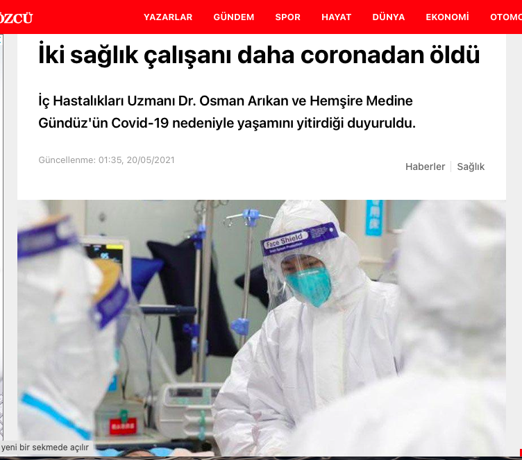 SSSBBL777's tweet photo. İki sağlık çalışanı daha #coronadan öldü. https://t.co/oSLkD070nI https://t.co/83saBlWvEC