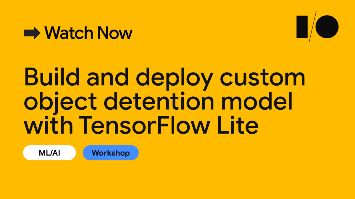 TensorFlow's tweet photo. 🔴🔶 LIVE and hands-on with TensorFlow Lite:
 
Learn how to build and deploy custom object detection in a mobile app using just a few lines of code. 
 
All you need to start is @androidstudio and a web browser.
 
Try it for yourself 👉 https://t.co/wg3YdBnDZi

#GoogleIO https://t.co/ULwCKXqCrq