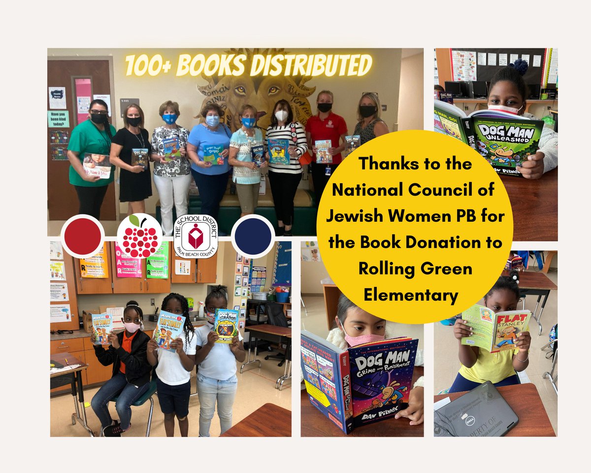 EducationFdnPBC's tweet photo. 100+ books delivered to @RollingGreenEl thanks to the @NCJW. Reading on level by 3rd grade is a critical milestone in a student's educational journey. They are on their way. #YOUREducationFoundation #PowerinLearning @pbcsd @FlaEduFoundtns https://t.co/XYQuWXvHIg