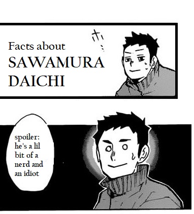 A thread on why #sawamuradaichi #daichisawamura #daichi is one of the funniest characters in #Haikyuu 

also a super complex character that will make you face palm 