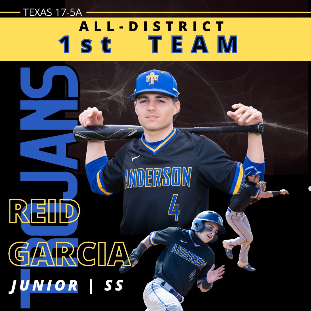 𝐆𝐎𝐎𝐃 𝐍𝐄𝐖𝐒 𝐀𝐋𝐄𝐑𝐓🎉
Congrats to <a href="/reidwgarcia/">Reid Garcia</a> for being named to our UIL ALL-DISTRICT 17-5A 1st Team! So deserved!!! #FightOnTrojans #1Team <a href="/KMatthews15/">Kenny Matthews</a> <a href="/TheCanesSW/">Canes Southwest</a>
