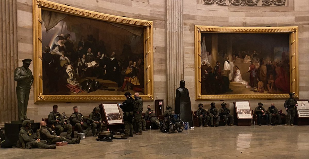 Photos from Statuary Hall &amp; the Rotunda on the night of January 6th after these brave Americans fought to defend the Capitol. What happened that day must never happen again. I urge the Senate to pass the bipartisan 1/6 commission bill. Some things must be above politics.