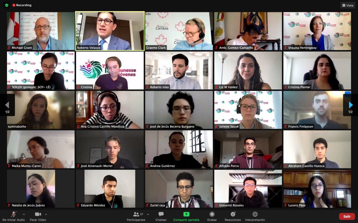 shemingwaymx's tweet photo. Abordamos los temas más relevantes a la relación 🇲🇽-🇨🇦 con los principales responsables en el encuentro hoy del Lab de Jóvenes #canmexlab.
Gracias a @MGrant_Canada y @r_velascoa por sus perspectivas sobre #CambioClimatico, emprendimiento, #TMEC,
seguridad, impacto social y más. https://t.co/af8vtdTqi7