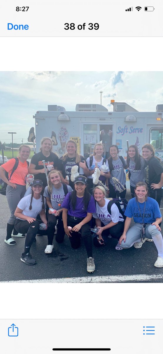 Lady Eagles enjoy ice cream after a tough hot practice.  Crazy how this truck keeps showing up at our field.   Sleep well, District finals tomorrow!