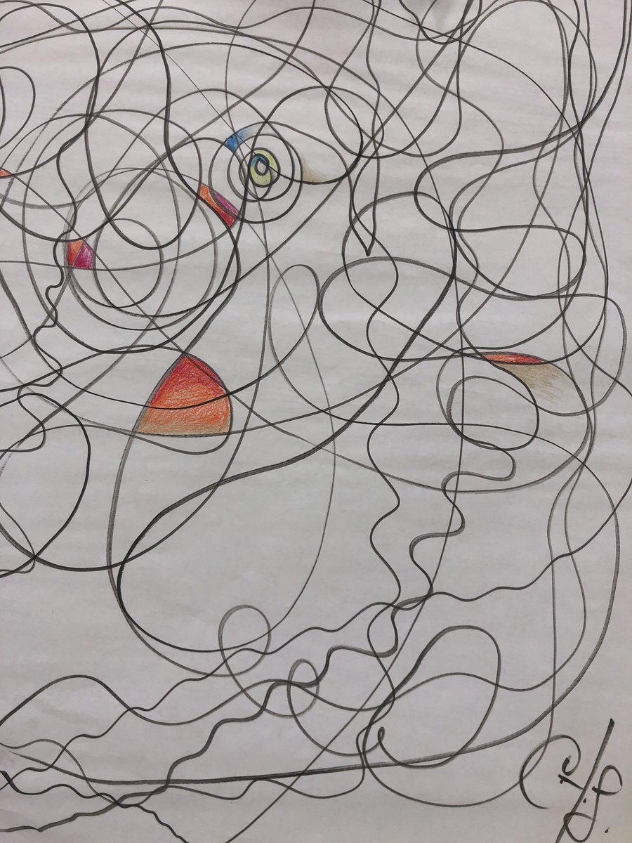 ArtEthridge's tweet photo. Continuous line drawings to Imaginarium music composition w/all pre-k-5th grade littles was awesome. I was truly amazed and humbled by the experience #underthesce #elementaryartlisd @creativeSCE #advocate forkids #mindfulkids #art #HumpDayHappiness #lef https://t.co/CgOOCEaicS