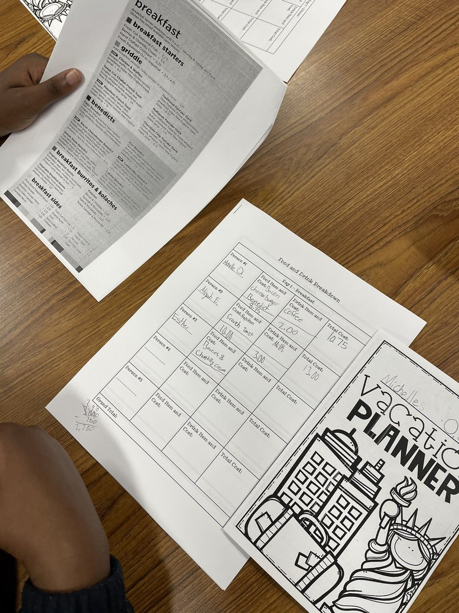 Day 2 of planning our Disney vacation! ✨ Today we are planning our meals. 🍔 

The students are shocked at how expensive it is to eat out for 3 days! 💵😂 #lifelessons <a href="/Golbowtweets/">Golbowtweets</a>